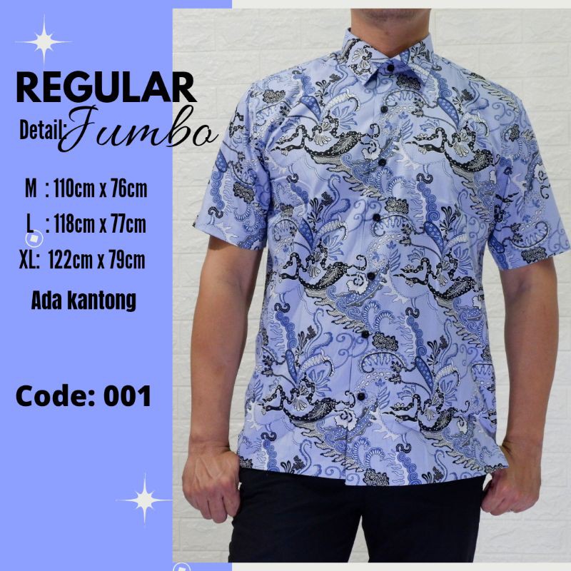 Kemeja Batik Pria Jumbo Regular / Baju Batik Pria BigSize
