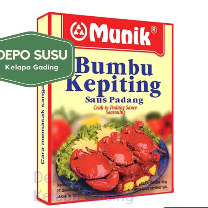 Bumbu Instant Munik Rasa Rendang Soto Betawi Sop Buntut Kepiting Saos Padang Nasi Hainam Sayur Asam Opor Ayam Empal Soto Rawon Tom Yum Yam Goreng Gulai Semur Sambal Goreng Kentang Udang Kuah Bakso Uduk Betawi Mie Gado Kuning Panggang Sate Padang Teri