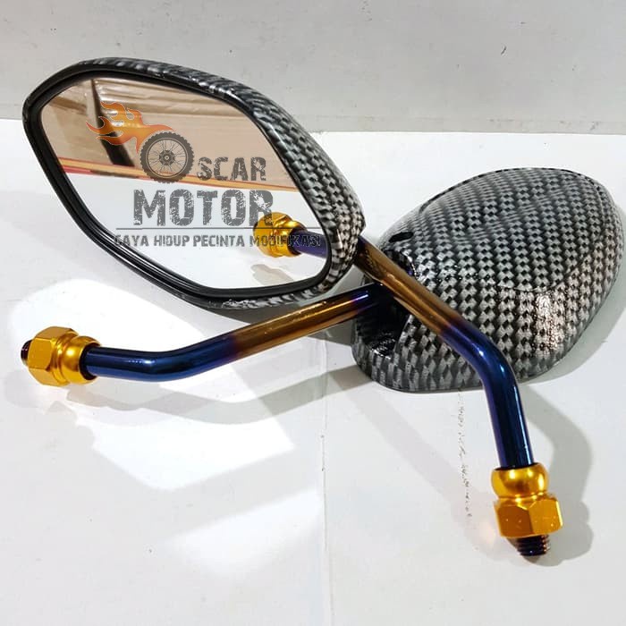 SPION BEAT CARBON TWOTONE KACA MOTOR KARBON 2TONE HONDA SCOOPY VARIO motor