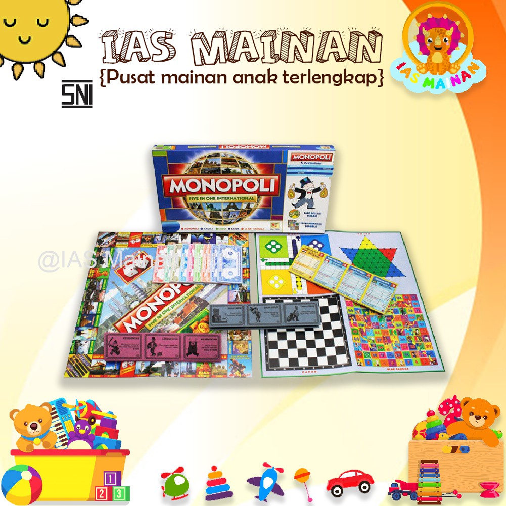 PERMAINAN MONOPOLI INTERNASIONAL MAINAN  JADUL  ANAK  MA111 