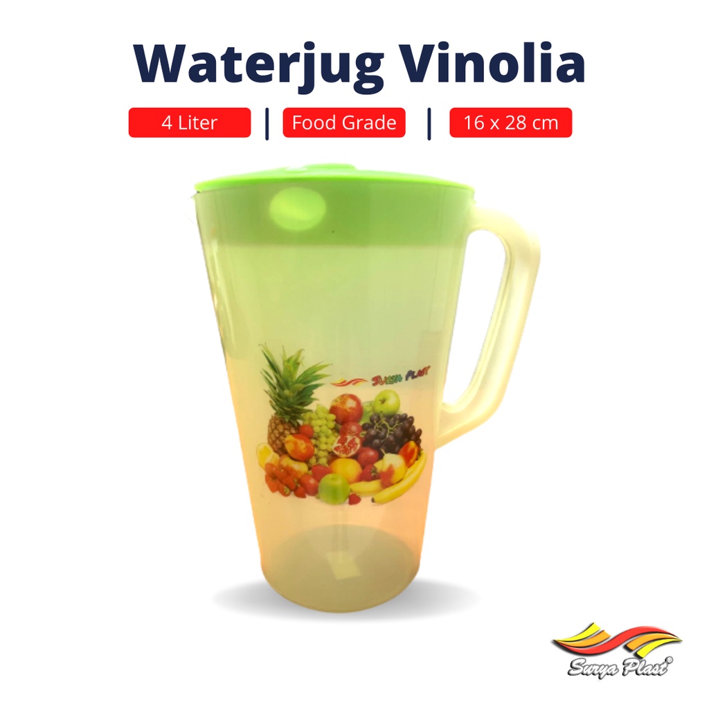 Waterjug Vinolia Surya Plast | Teko Air Minum 4 Liter | Teko Plastik | Morong Jumbo
