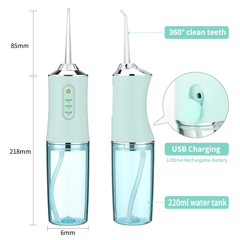 Flushing Portable Irrigator Water Dental Floss USB 360° / Pembersih Gigi