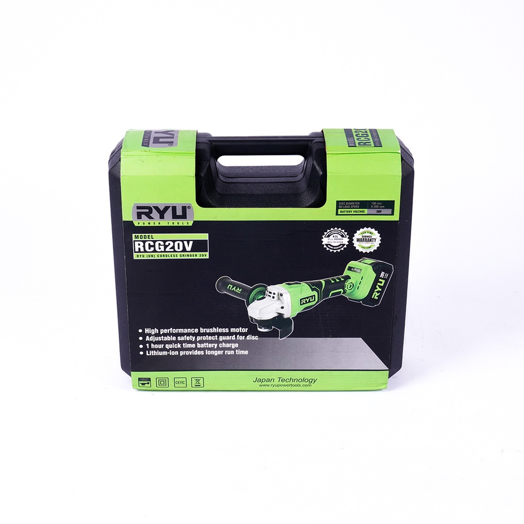 Mesin Gurinda Cordless  Ryu RCG20V Angle Grinder