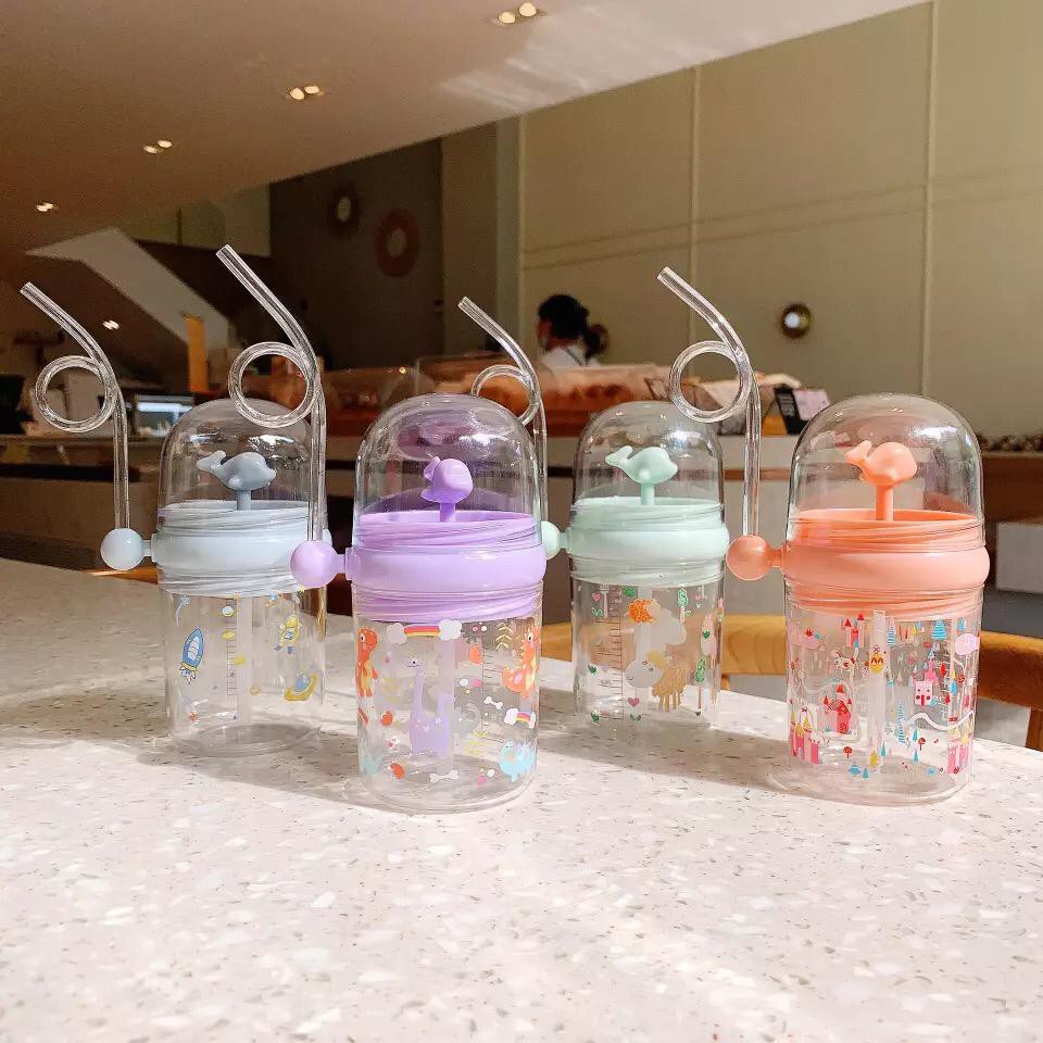 Botol Minum Anak Air Mancur Motif Animal Lumba Ikan Paus