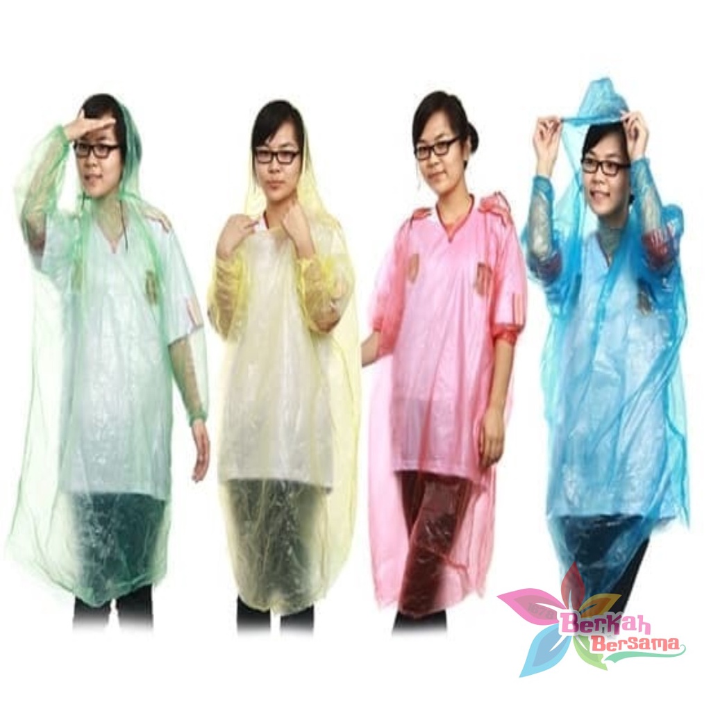 RT60 rain coat mantel jas hujan darurat plastik lengan panjang sekali pakai BB6175