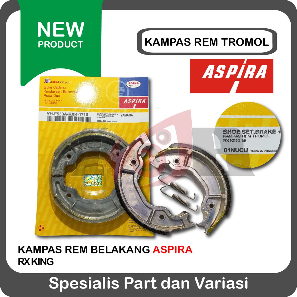 Aspira Kampas Rem Belakang RX King New RX Z Scorpio Firodo Besar Yamaha