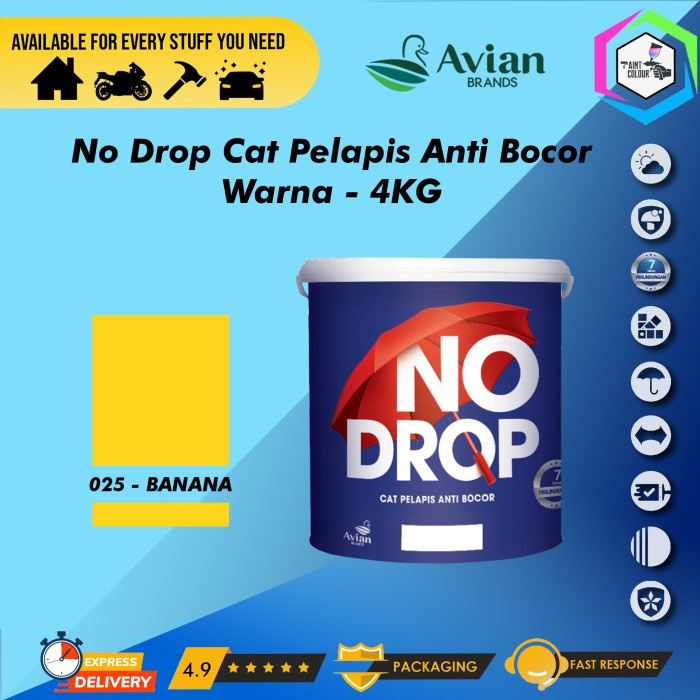 NO DROP 4KG/Galon Cat Pelapis Anti Bocor - 025 Bananna