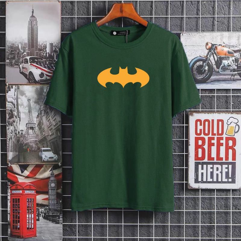 Kaos Pria Batman Emas Kelelawar Atasan Pria Kaos Lengan Pendek Oblong Distro Logo Motif Tulisan Dan Logo Tshirt Man Fashion Pria COD