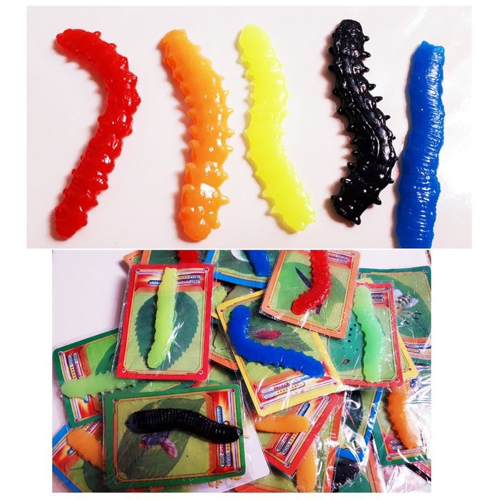 dfg131 mainan ulat sticky toys lengket di lantai lucu buat prank atau