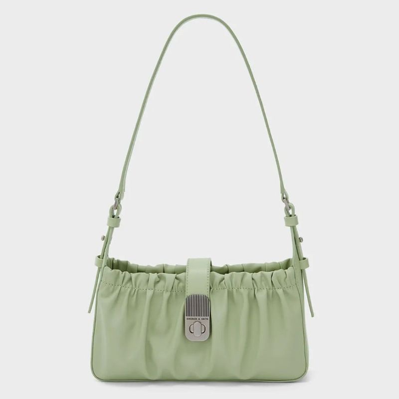 7.7 SALE | CK Enya Ruched Turn-Lock Shoulder Bag