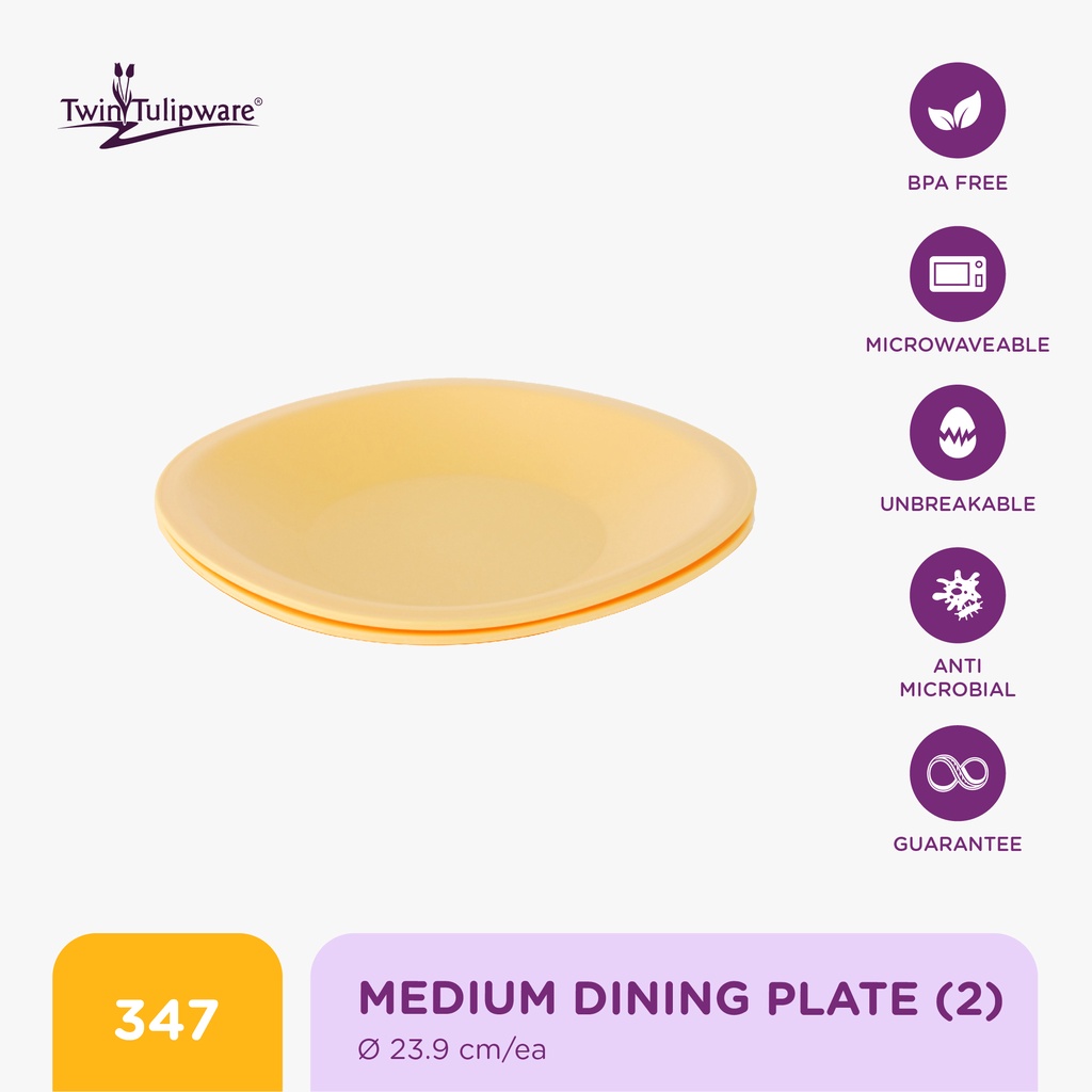 Twin Tulipware Medium Dining Plate (set of 2) Piring