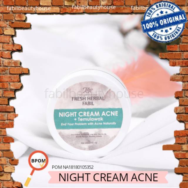 

Cream Malam Penghilang Jerawat Besar Kecil mengandung TEMULAWAK produk Herbal Original