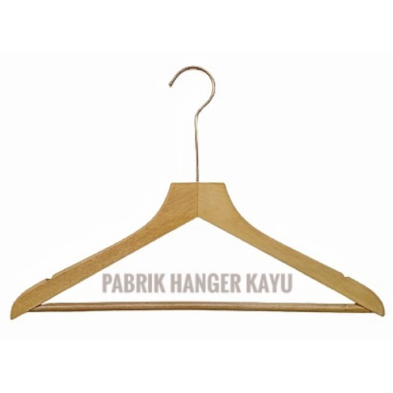 HANGER BAJU KAYU KEPALA LURUS PALANG DEWASA