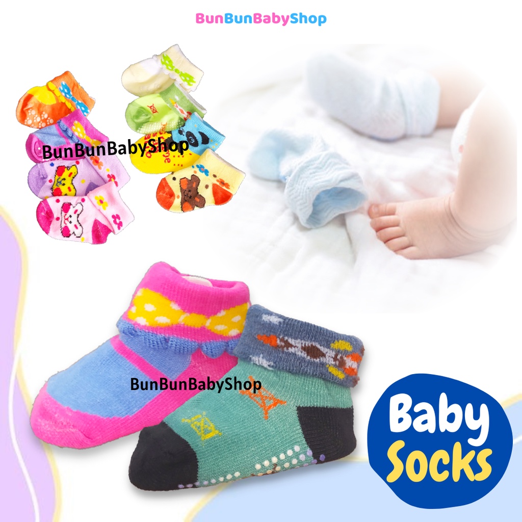 Kaos Kaki Bayi Lipat Tekuk Perlengkapan Lahir Baby Newborn Lucu Murah Perempuan Laki New Born Anak Karakter Panjang Cewek Cowok Halus Motif