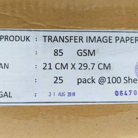 

Modern.. Transfer paper / kertas sublim A4 isi 200 untuk cetak kaos
