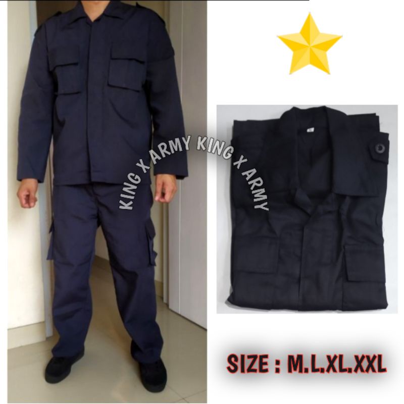 Ready Seragam PDL BIRU DONGKER / PDL SECURITY / Setelan PDL