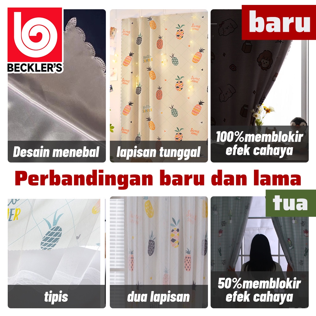 Tirai Gorden Magic Velcro Blackout 99% Tanpa Bor Paku Bahan Satin Tebal/ irai Hordeng Jendela Gorden Magic 2 UKURAN