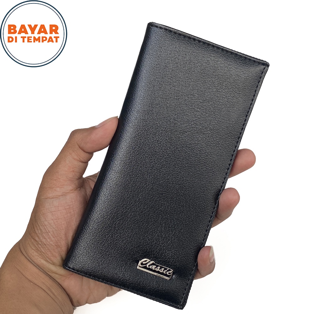 Promo 10 Hari!! Dompet Kulit Pria C-45 Dompet Panjang Pria dan Wanita Dompet Uang dan Kartu Bahan Kulit PU Premium Model Terbaru + Bonus Box