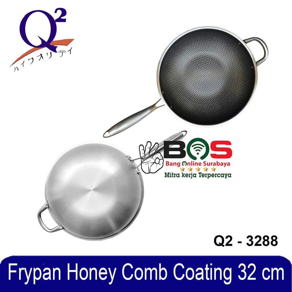 Panci Wajan Goreng Anti Lengket - Frypan Honeycomb Wok 32 CM Q2 3288