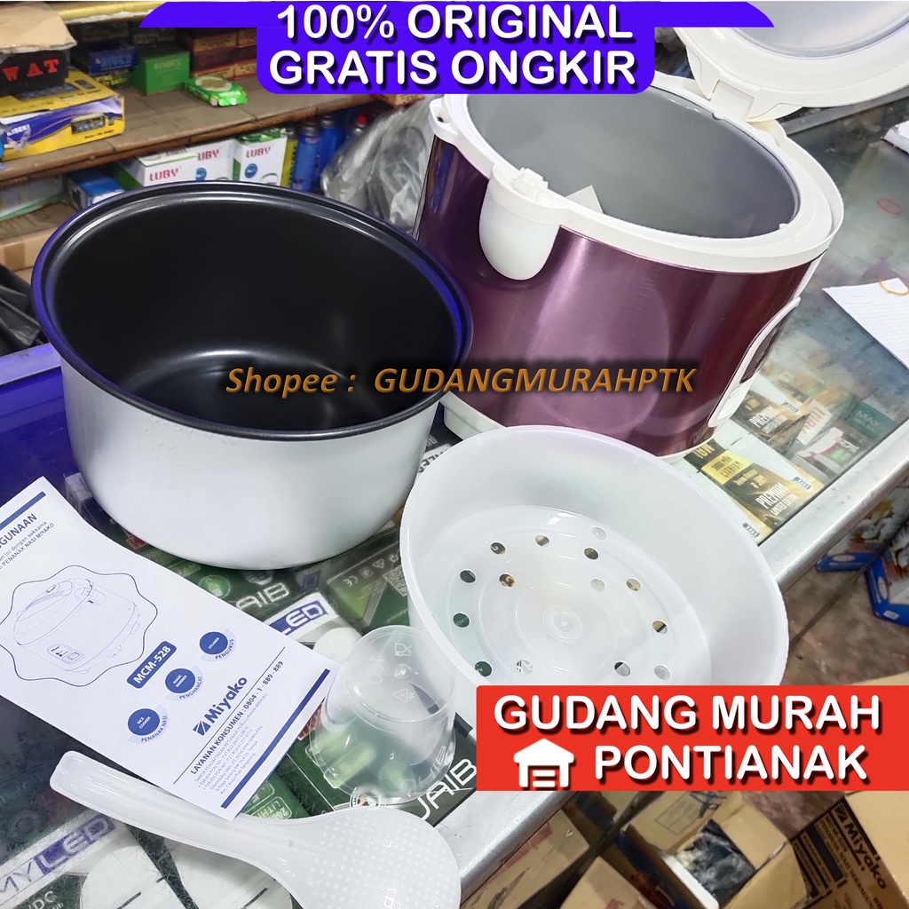 Ricecooker Miyako 528 SB Penanak nasi penghangat Rice Cooker / Magic Com MCM-528 SB / MCM 528 SB