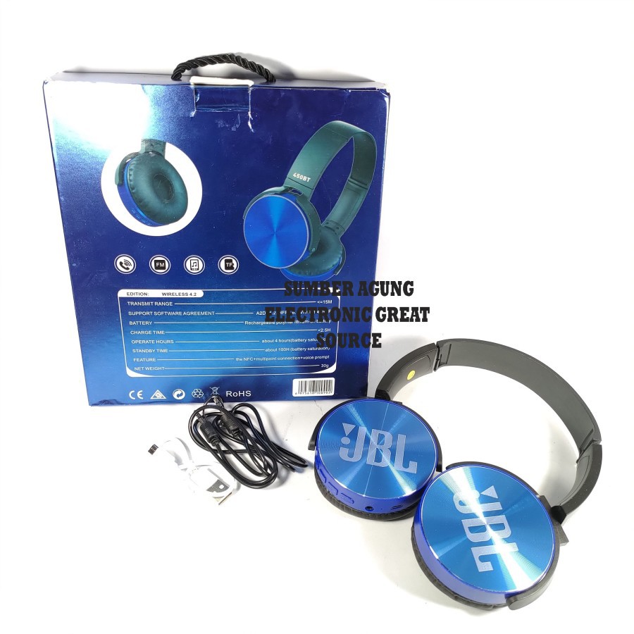 Headset Wireless 450BT Earphone Bando Ear In Type Suara Stereo