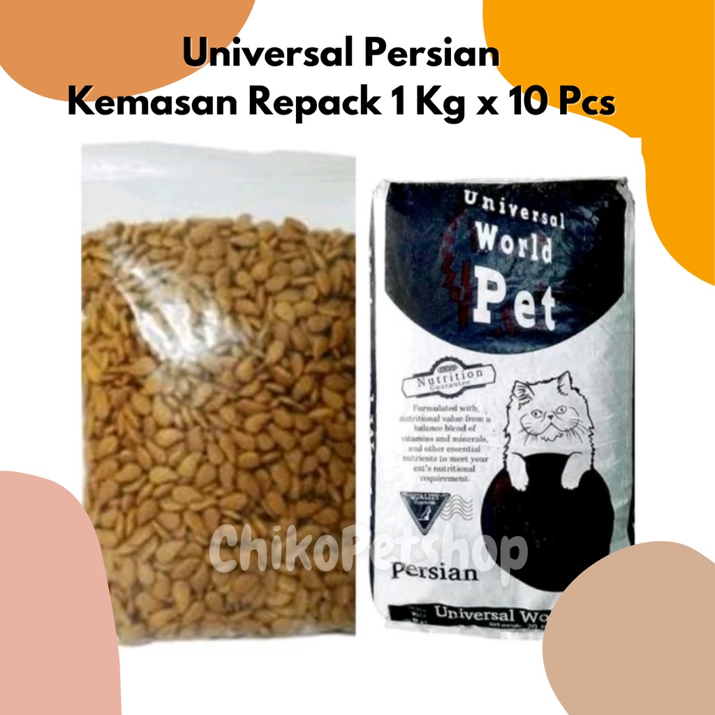 UNIVERSAL Persian Makanan Kucing 10 kg (1kg x 10) Khusus GRAB/GOJEK