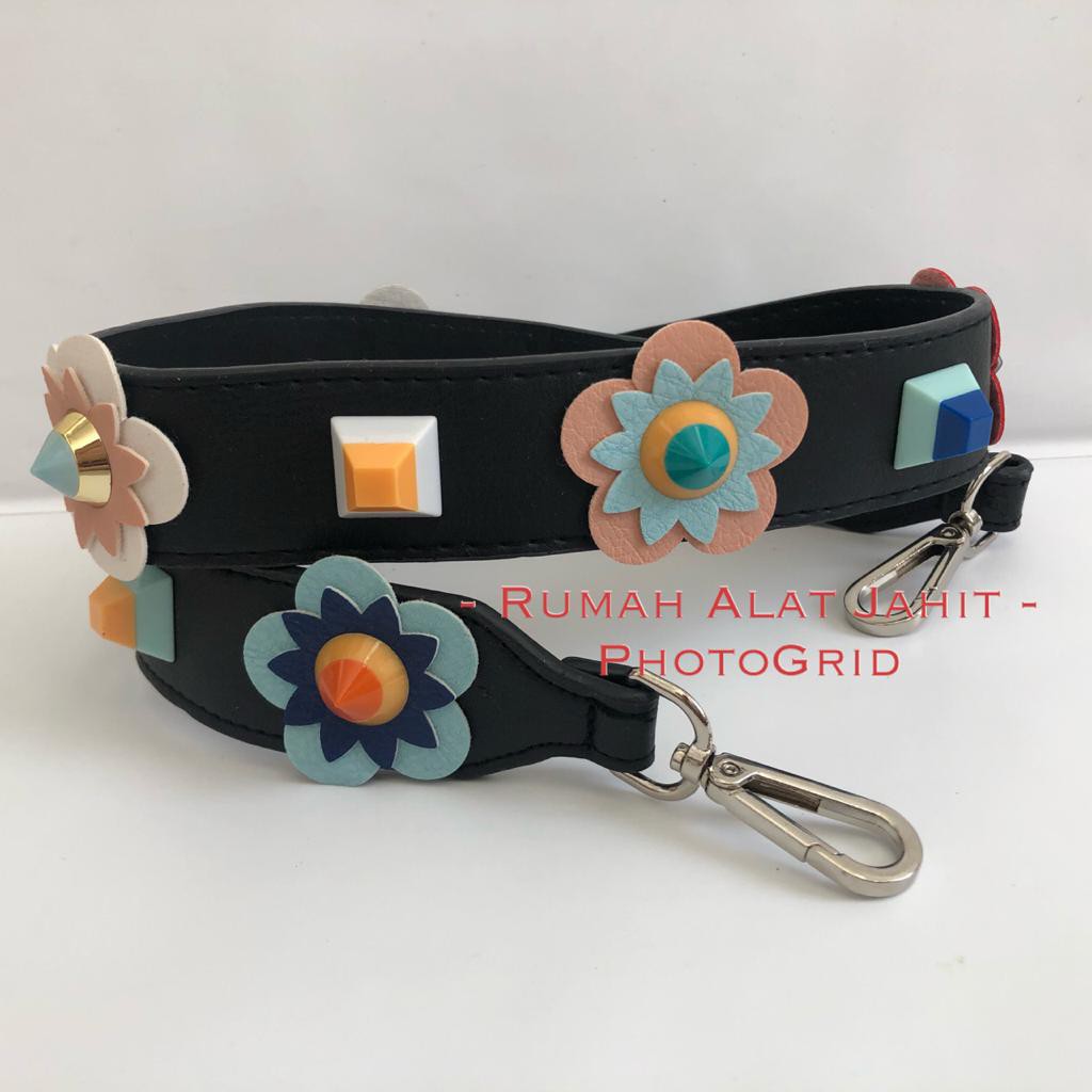 Tali Tas Leather Longstrap Model Flower Candy 01504 - 3 Pilihan Warna