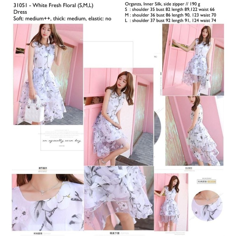 White Fresh Floral (S,M,L) - Dresso1051 import