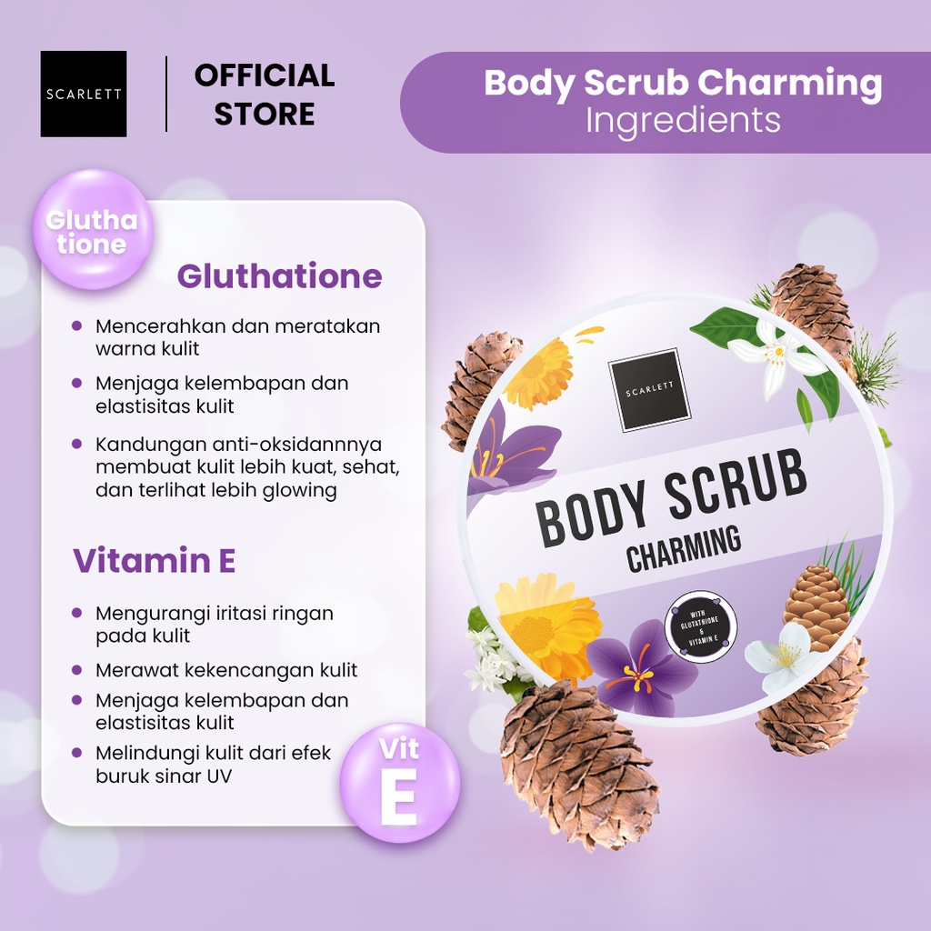 (COD)SCARLETT WHITENING / SCARLET WHITENING SERUM ORIGINAL BPOM LULUR ROMANSA POME CHARMING FRESHY-LULUR CHARMING