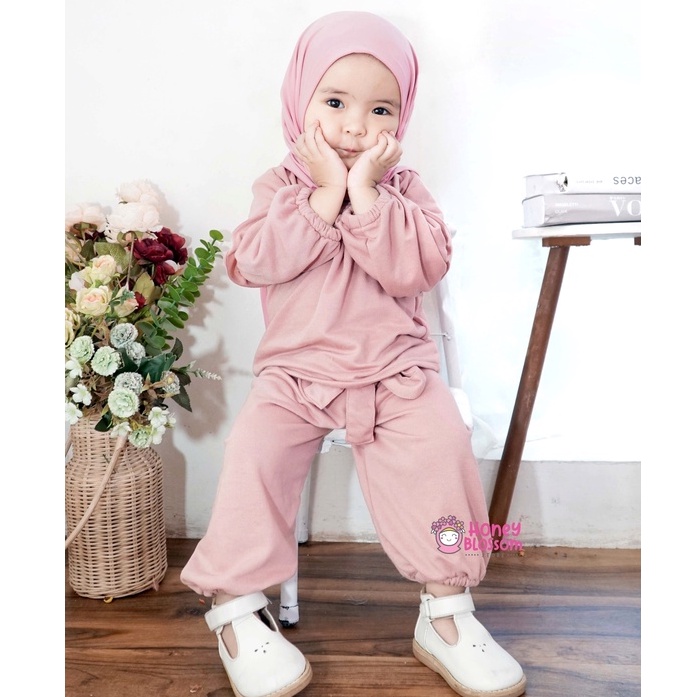 Baju Muslim Anak / Baju Muslim Anak Perempuan Lucu Alika Series 1-2 Tahun / One Set