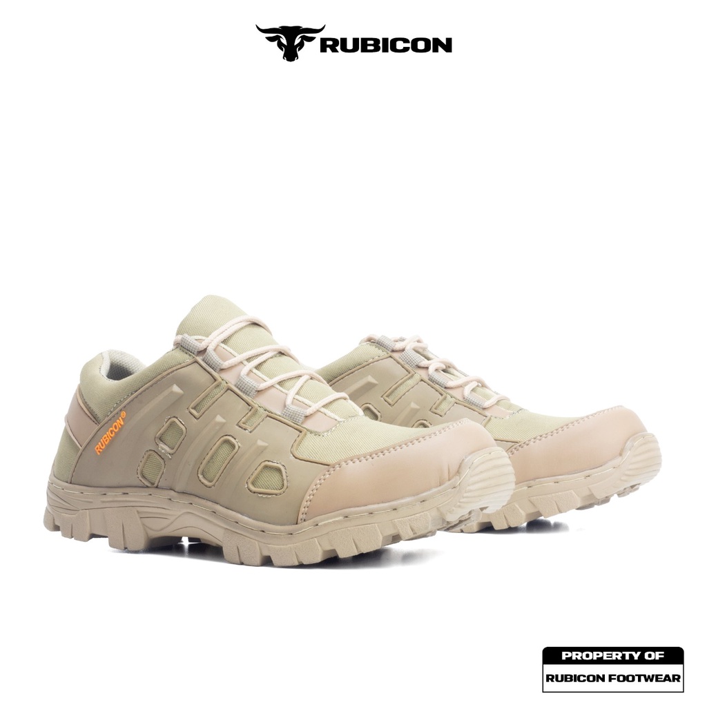 RUBICON SWAT LOW BROWN SEPATU BOOTS PRIA SAFETY UJUNG BESI TRACKING PROYEK KERJA KANTORAN