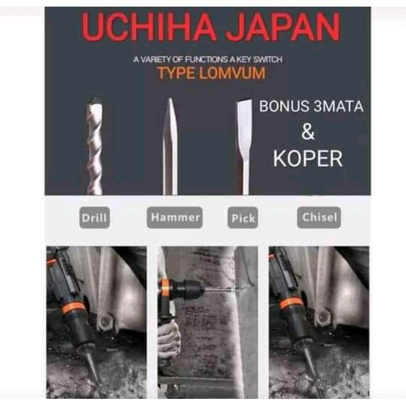 mesin bor hammer drill uchiha power full Type RS 04