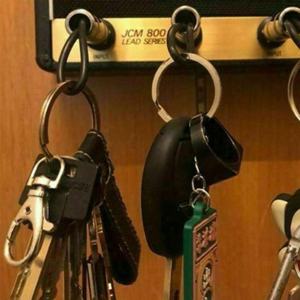 NEEDWAY Key Storage Portable Stainless Steel Rantai Penyimpanan Kunci Gantungan Kunci Artefak Logam Gitar Key Holder