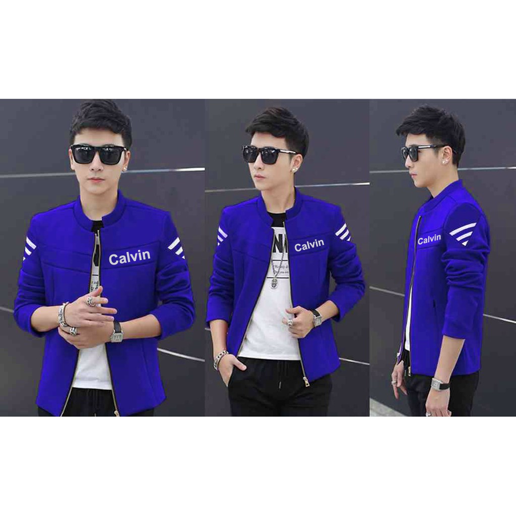 [jaket calvin VL] jaket pria babyterry varian warna