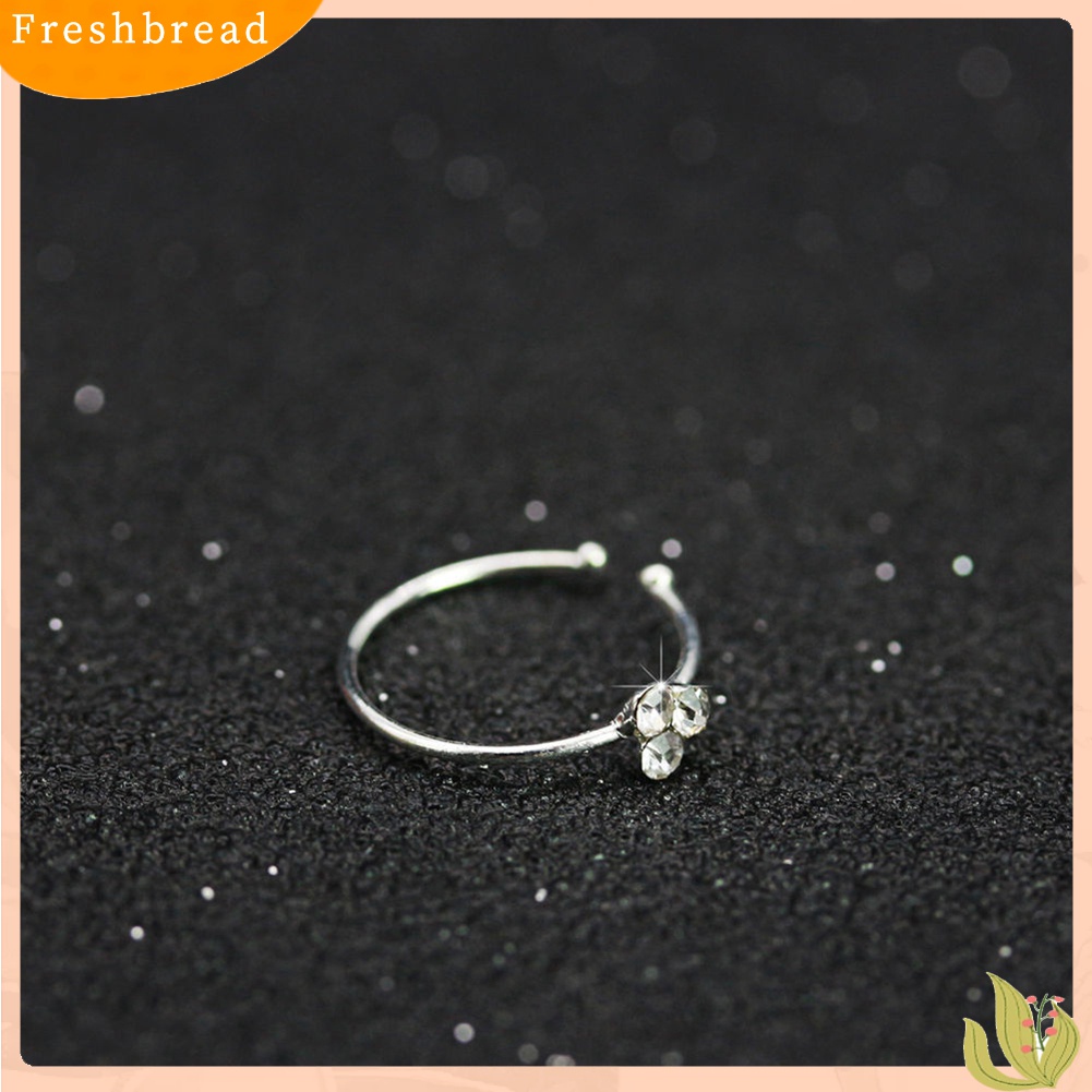 ? Fresh ? 1Pc Anting Tindik Hidung Bahan surgical Steel Aksen Berlian Imitasi untuk Hadiah Wanita