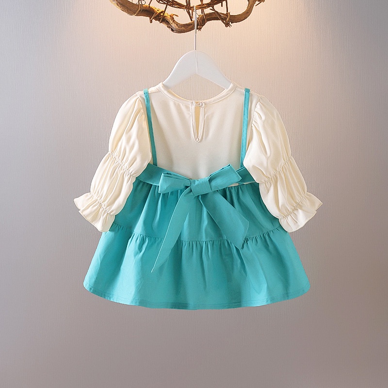 (0- 4Tahun)QZ-55 Baju Dress anak setelan Style Rompi Import（4）