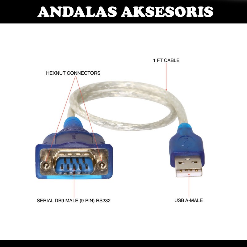 CONVERTER KABEL SERIAL USB TO RS232