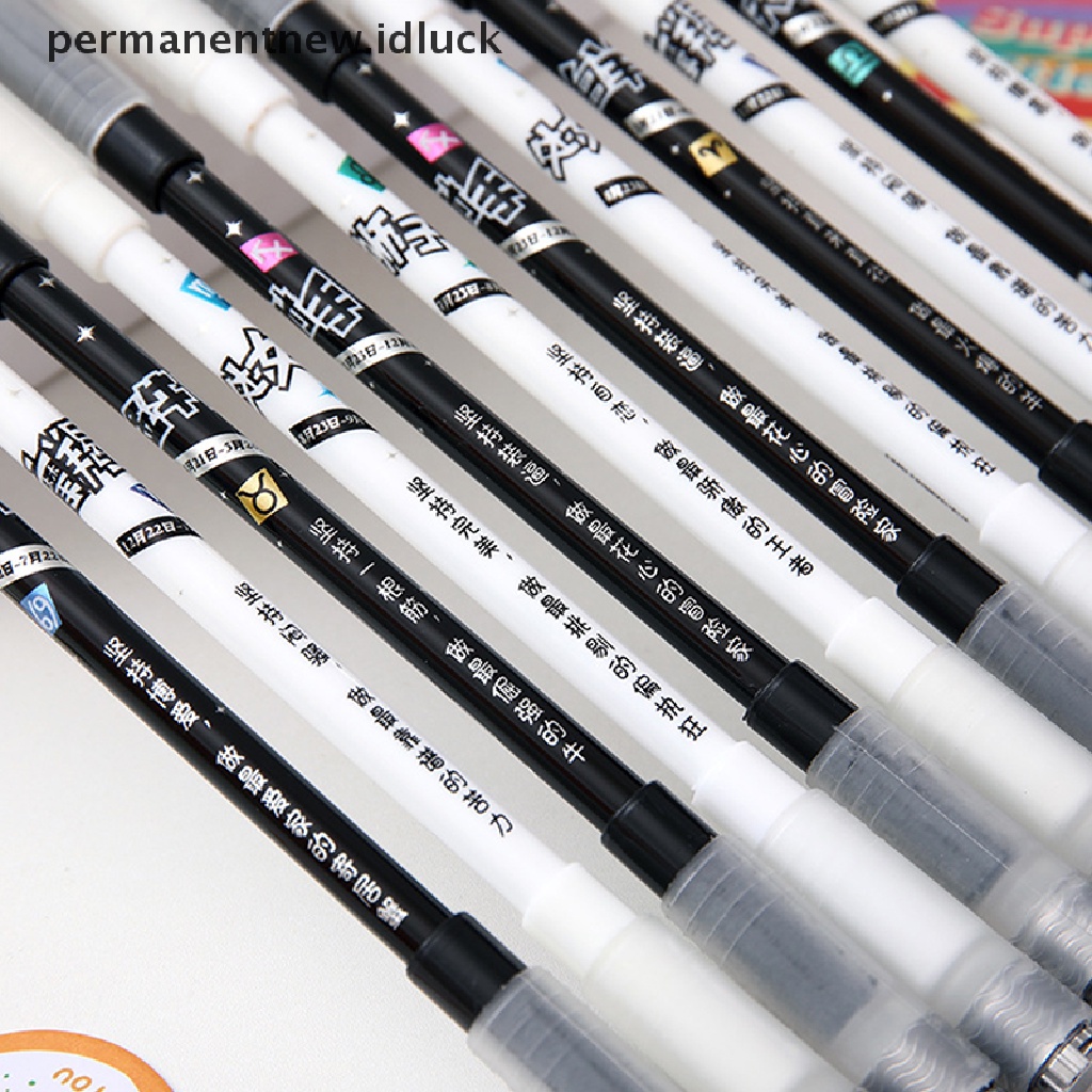 Pulpen Gel Led Putar 12 Rasi Bintang Untuk Alat Tulis Pelajar