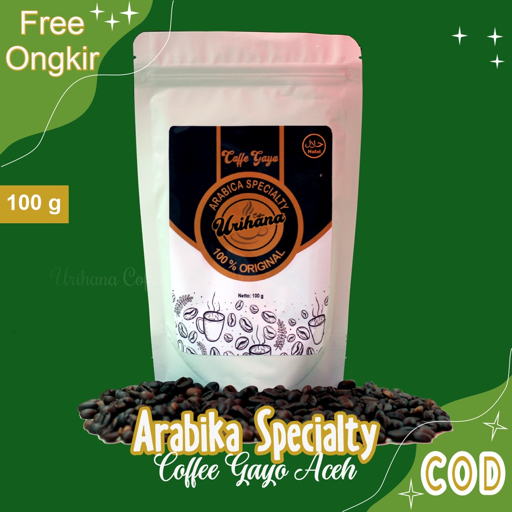 

Bubuk Kopi Arabika Gayo Aceh Arabica Coffee Specialty Asli Murni Organik Original Urihana 100 Gram