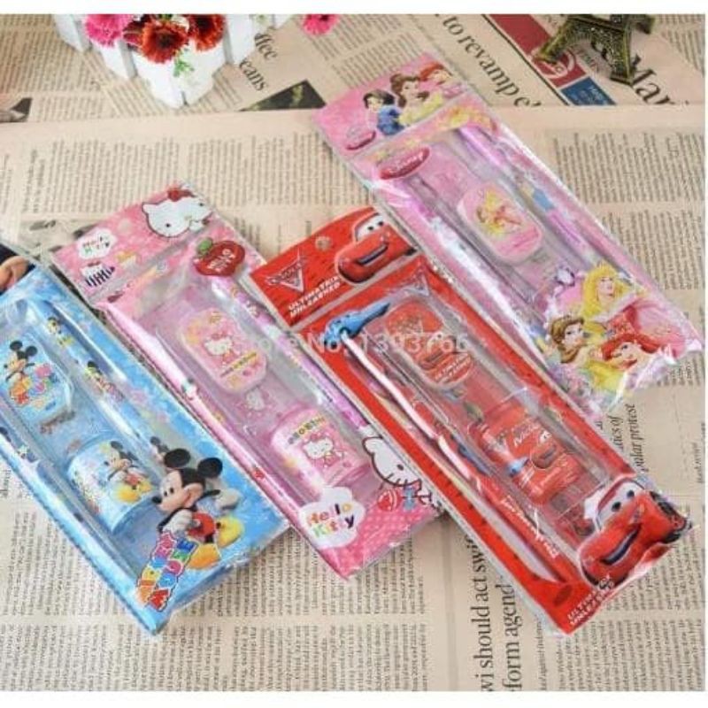 

ATK SET - Alat Tulis Karakter 1 Set Kartun Pensil Penggaris Penghapus