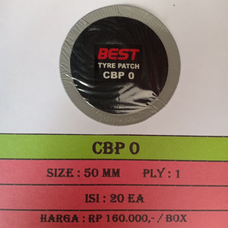 CBP 0 - Bestpatch Tambal Ban Luar Tyre Patch - Bestpatch - Ukuran 50mm 1biji/lembar/pcs