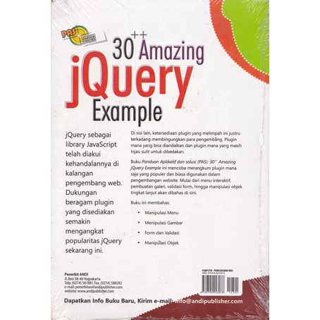 BUKU PAS : 30++ AMAZING JQUERY EXAMPLE, Wahana Komputer