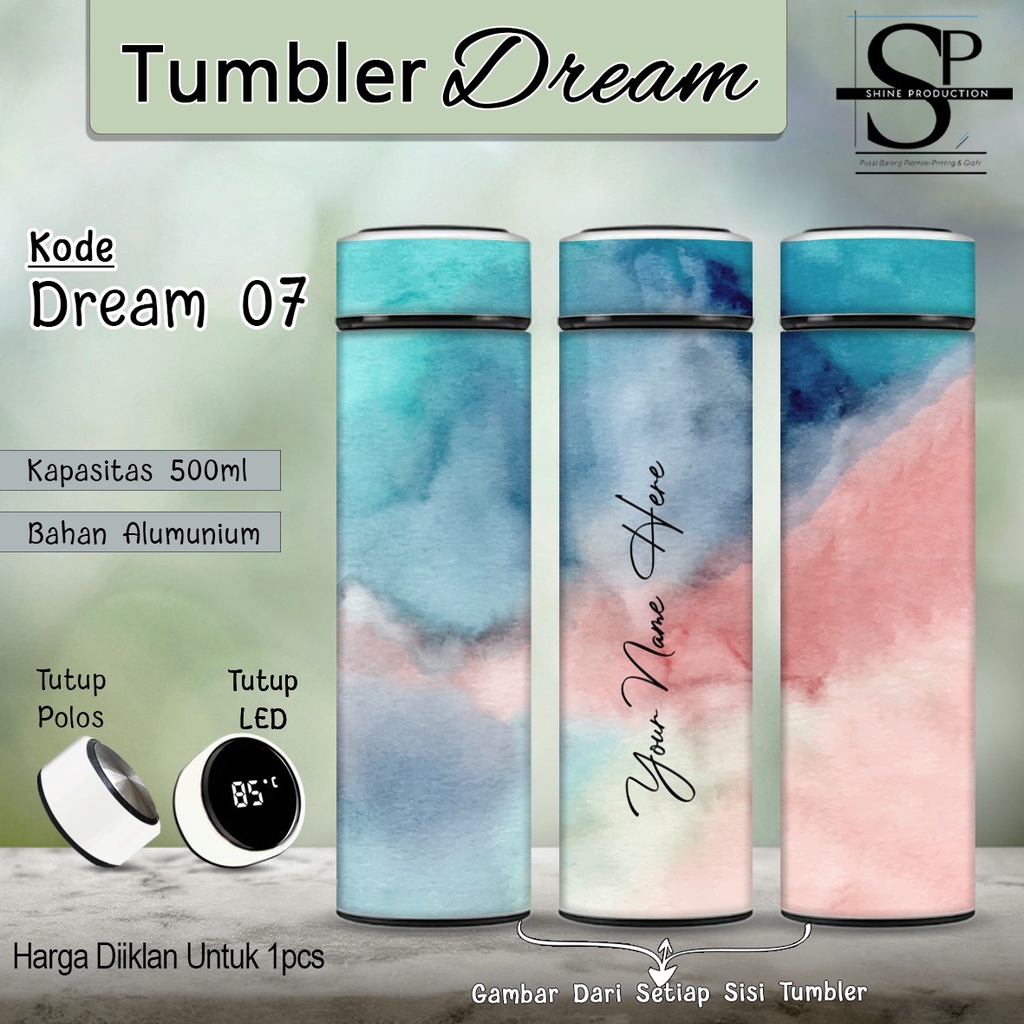Tumbler Botol Minum Motif Marble Cloud 500 Ml