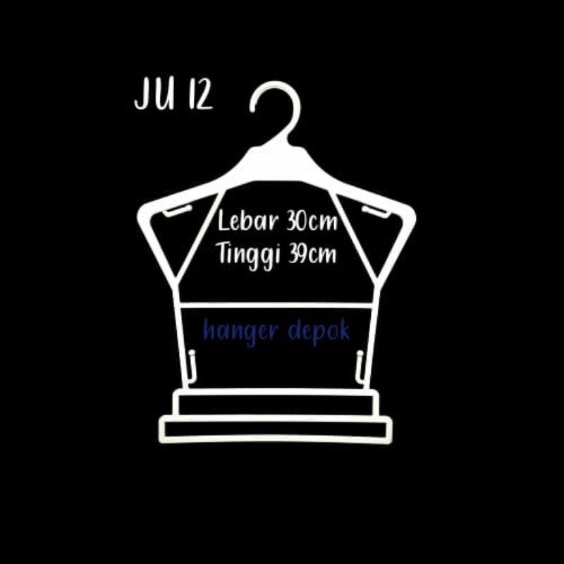 GANTUNGAN BAJU HANGER STELAN JU 12 SUPER WHITE PREMIUM JUAL PER 1 PCS