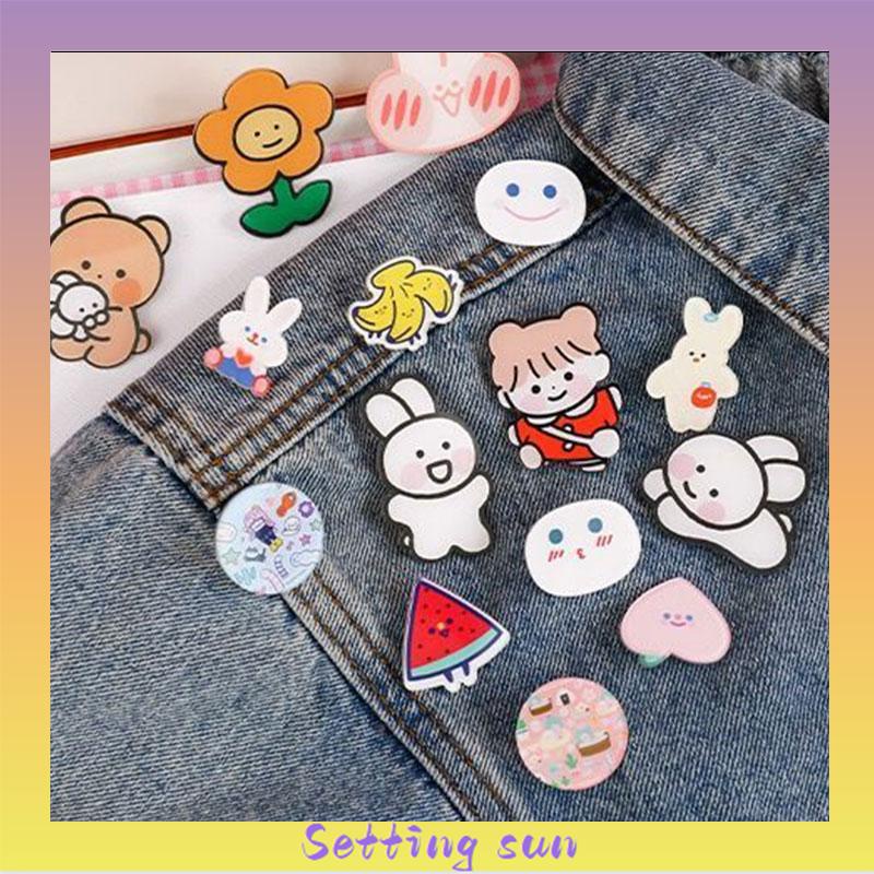 Korean Style Pin Brooch Bros Cute Aesthetic Karakter Akrilik TN