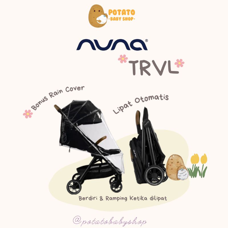 Nuna TRVL Stroller - Travel Cabin Stroller Pine Sapphire Caviar Hazelwood