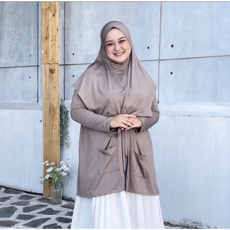 Koyu Hijab Instan Jersey Premium Queena Set Outer Praktis