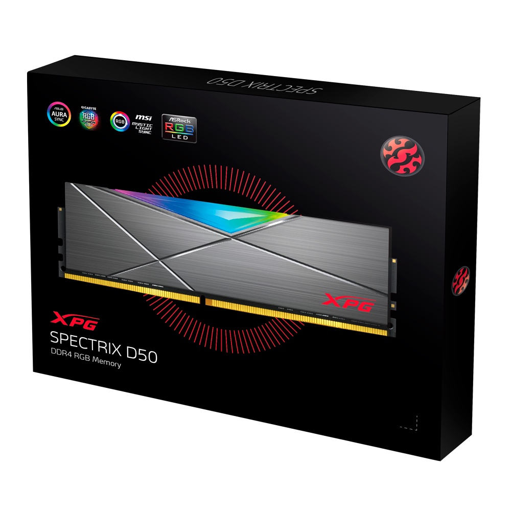 XPG SPECTRIX D50 RGB 16GB (2x8GB) DDR4 3600MHz (GREY / WHITE) RESMI 3600