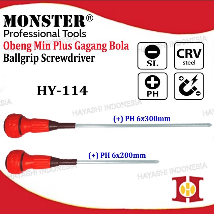 Obeng Min Plus Gagang Bulat Bola Ball Grip Handle Screwdriver