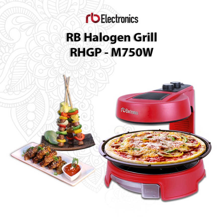 RB BBQ Halogen Grill RH-GP M750 Memanggang Tanpa Asap Spinning Pan